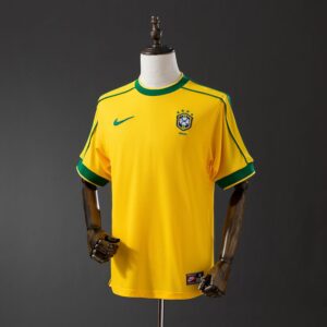 camisa retro seleção brasileira 1998 amarela copa do mundo