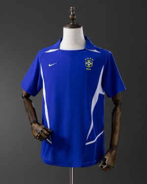 camisa retro seleção brasileira 2002 azul uniforme 2 penta